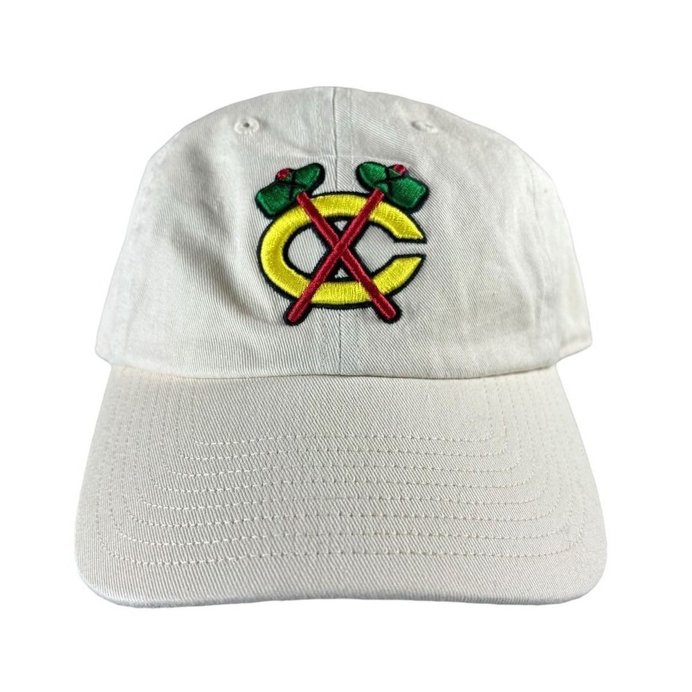 47 Brand Chicago‎ Blackhawks Hat White Clean Up Adjustable Strapback Cap